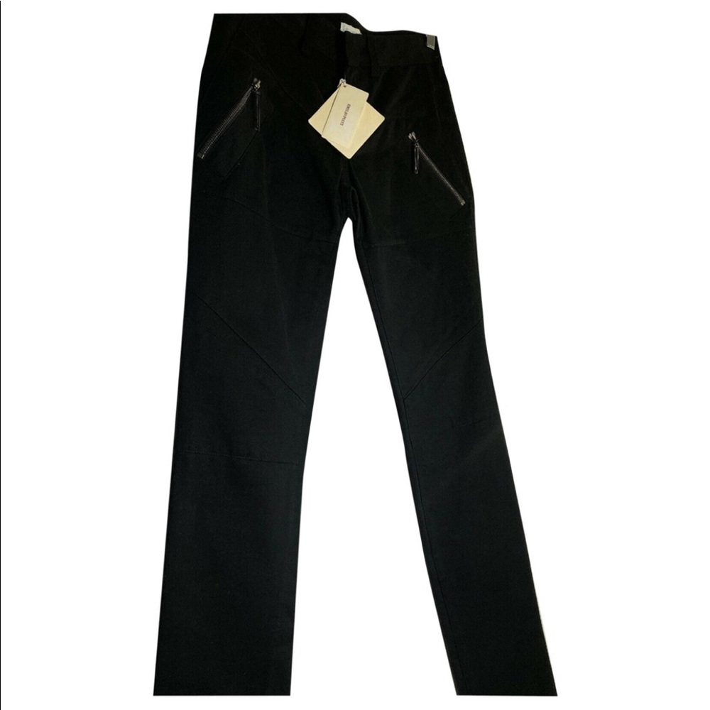 NWT Emilio Pucci Metal Tassel Black Stretch Jean Pants Size 36